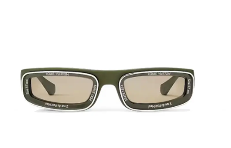 LOUIS VUITTON Metallic Nylon Aviator Sunglasses Unisex Green