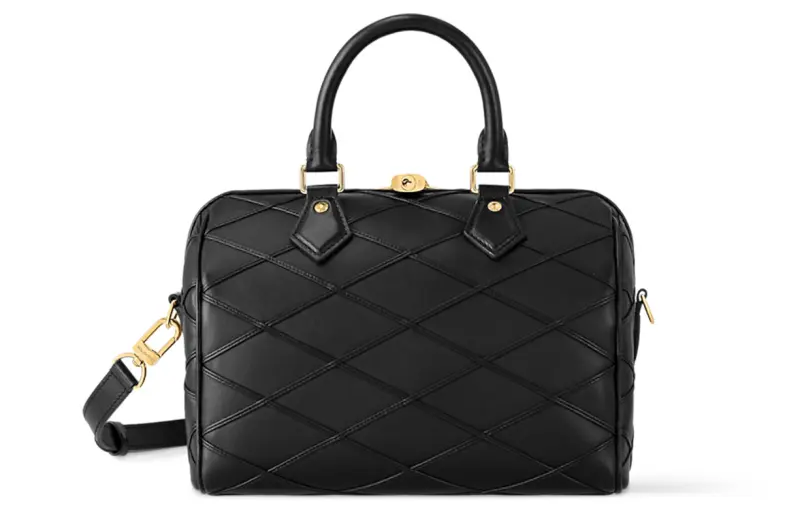 LOUIS VUITTON Speedy Leather Pillow Bag, Handbag, Shoulder Bag, Crossbody Bag, Travel Bag Women's Black