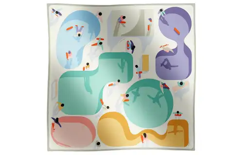 HERMES Figures Libres Scarves Women's Multicolor