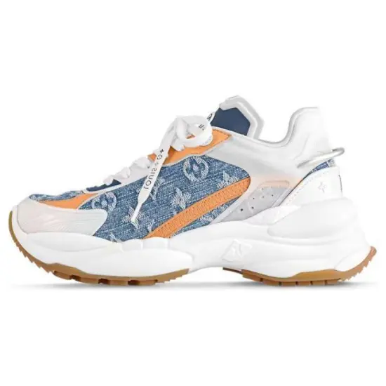 LOUIS VUITTON Run 55 Low Top Casual Shoes Women's Blue