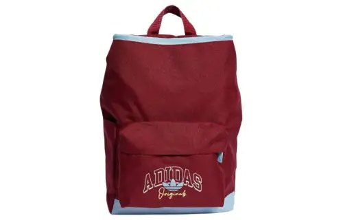 Adidas Originals Trefoil Recycled Polyester Plain Weave Fabric Backpack Women's Preppy Burgundy