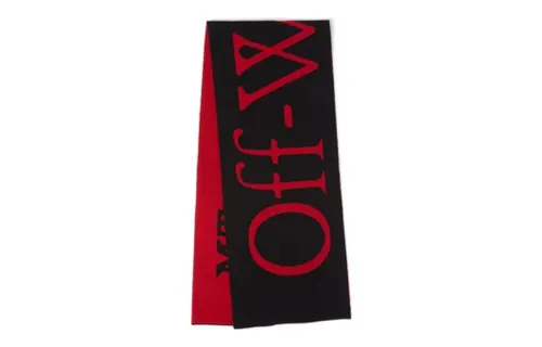 OFF-WHITE 2024 Chinese New Year Bookish Intarsia-knit Logo Wool Scarf