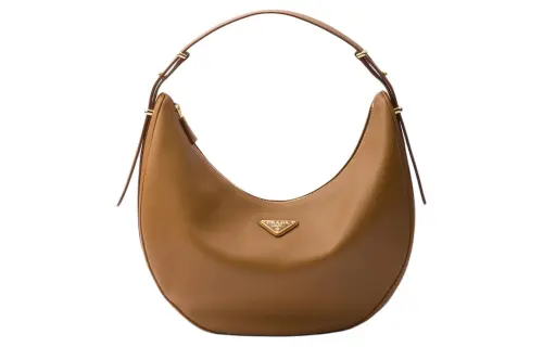 PRADA Leather Handbag, Shoulder Bag Large Women's Caramel