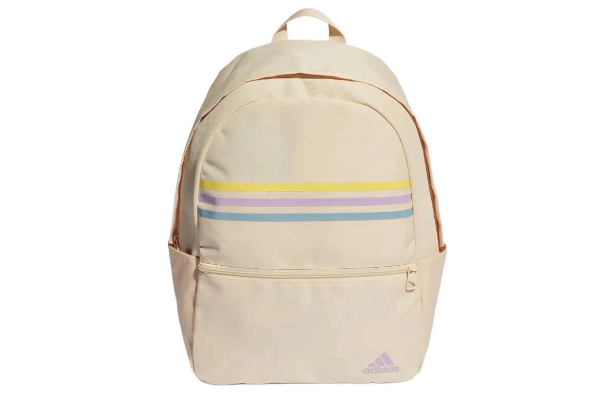 Adidas Recycled Polyester Plain Weave Fabric Backpack Unisex Sand & Yellow
