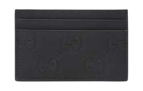 GUCCI Leather Card Holder Men's Black