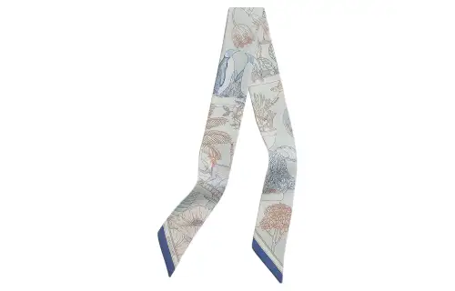 HERMES Silk Scarves Women's Gray
