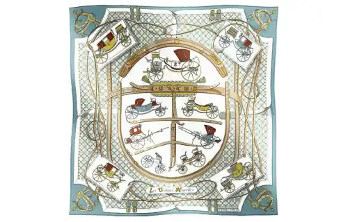 HERMES Geometric Pattern Scarves Women's Multicolor