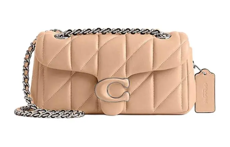 COACH Tabby Sheepskin Handbag, Shoulder Bag Small Women's Camel