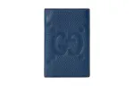 GUCCI Leather Card Holder Large Men's Blue