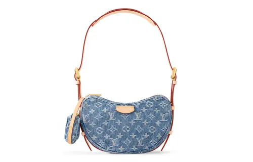 LOUIS VUITTON Croissant Mm Monogram Denim Blue