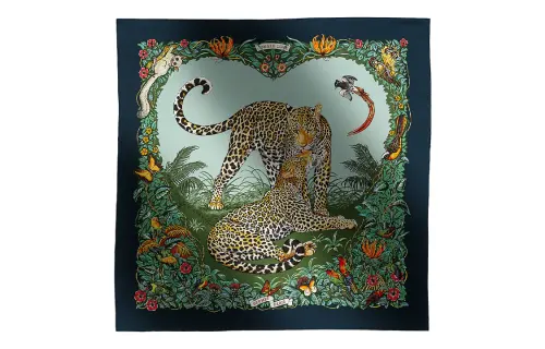 HERMES Silk Scarves Women's Green