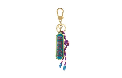 GUCCI Resin Glass Bag Accessory Unisex Blue Green & Gold Tone Metal