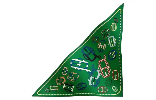 HERMES Silk Scarves Women's Green