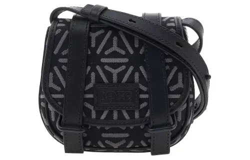 KENZO Polyester With Cow Leather Shoulder Bag, Crossbody Bag Men's Black