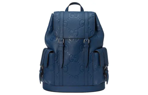 GUCCI Jumbo GG Leather Backpack Large Men's Blue