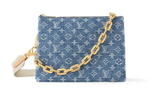 LOUIS VUITTON Coussin Denim Shoulder Bag, Crossbody Bag Small Women's Denim Blue