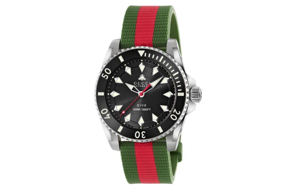 GUCCI Wrist Watches Automatic Mechanical Movement Rubber Strap 40mm Black Dial Unisex 300m Waterproof