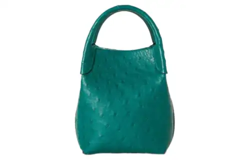 Loro Piana Ostrich Leather Portable Crossbody Bag, Shoulder Bag Women's Green