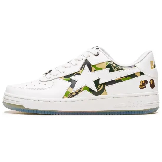 A BATHING APE Low Top Skateboard Shoes Women's White