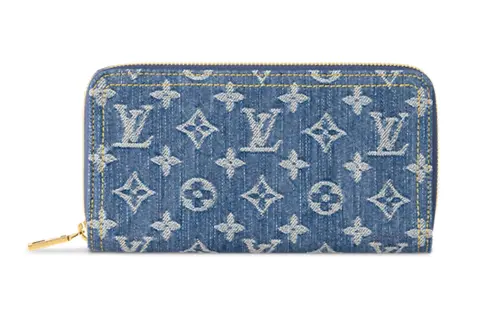 LOUIS VUITTON Zippy Wallet Monogram Blue Denim