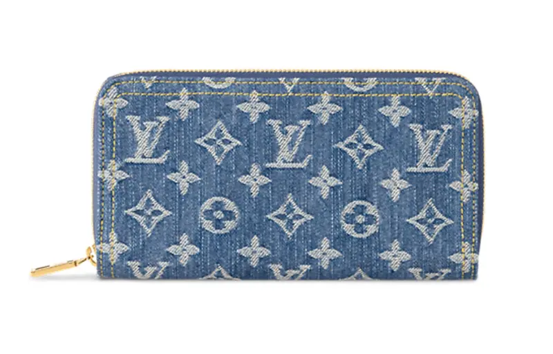 LOUIS VUITTON Zippy Wallet Monogram Blue Denim