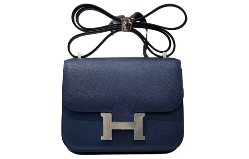 HERMES Constance Epsom Leather Crossbody Bag, Shoulder Bag 18 Women's 7U Navy