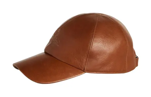 Loro Piana Calfskin Baseball Caps Men's Dark Umber