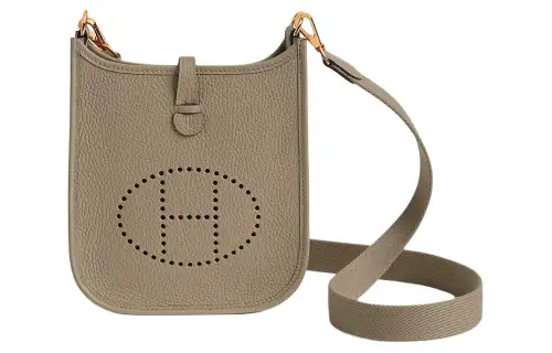 HERMES Evelyne Clemence Bullock Leather Crossbody Bag, Shoulder Bag 16 Women's D0 Beige Weimar Dog Beige