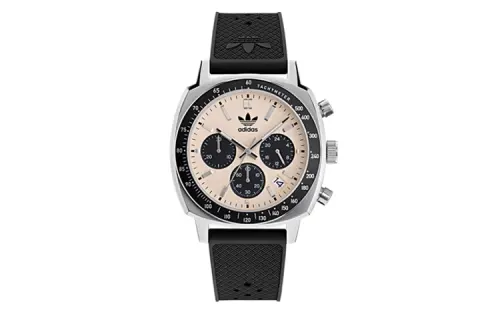 Adidas Originals Wrist Watches Quartz Movement Rubber Strap 44mm White Dial Unisex ['100', 301050]m Waterproof