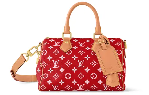 LOUIS VUITTON Speedy P9 Bandoulière 25 Monogram Leather Red
