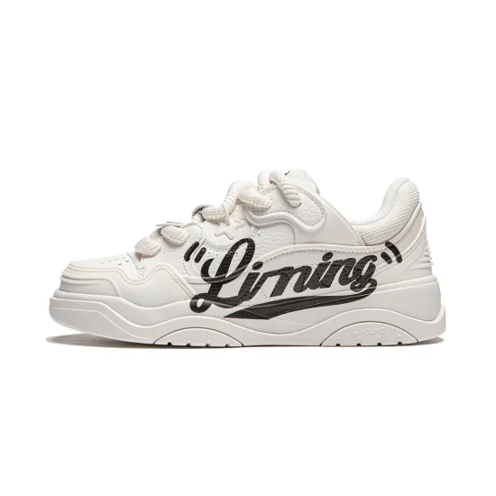 LiNing Low Top Skateboard Shoes Men's Mist White