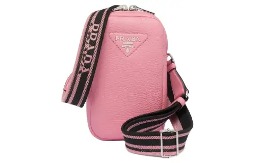 PRADA Saffiano Leather Crossbody Bags Mini Women's Petal Pink