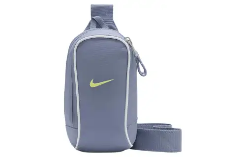 Nike Sportswear Essentials Nylon Shoulder Bag, Crossbody Bag Unisex Gray Slate & White & Light Laser Orange