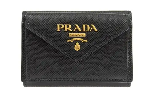 PRADA Calfskin Wallet Women's Black