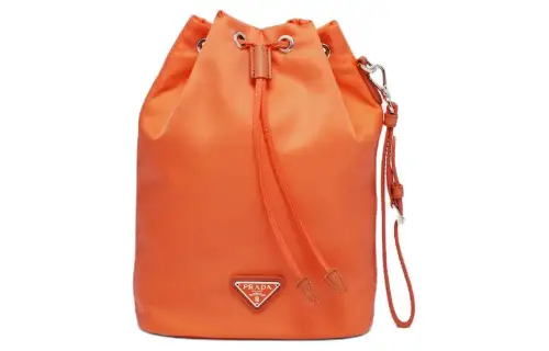PRADA Fabric Handbag Clutch Women's Orange