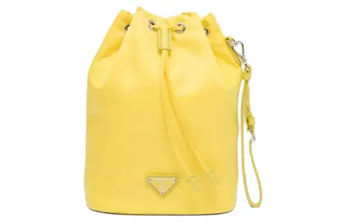 PRADA Fabric Handbag Clutch Women's Lemon