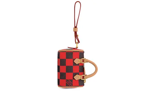 LOUIS VUITTON Speedy Canvas With Leather Pillow Bag Embellishment Bag Accessory Men's Red & Black
