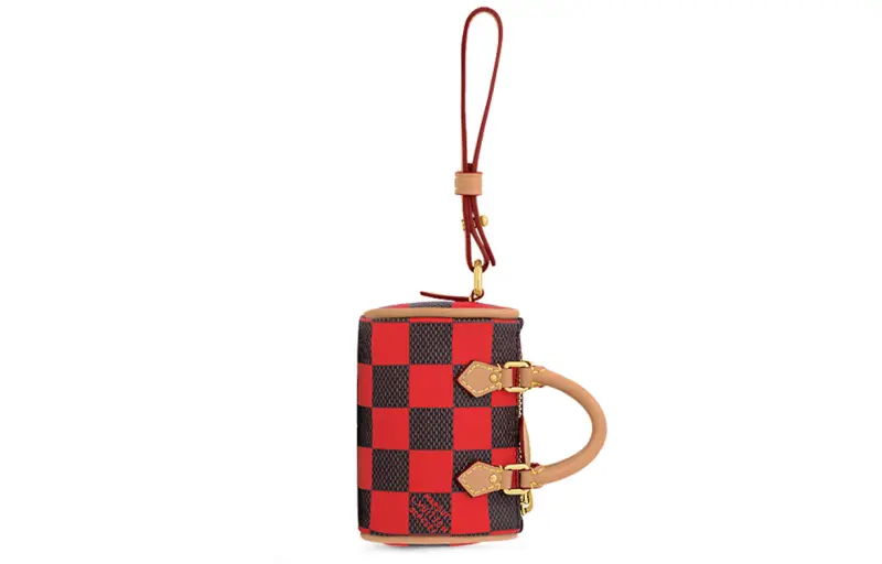 LOUIS VUITTON Speedy Canvas With Leather Pillow Bag Embellishment Bag Accessory Men's Red & Black
