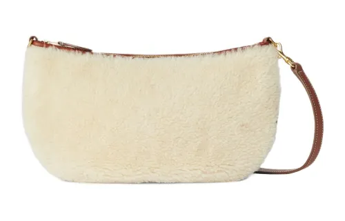 Loro Piana Sheepskin Crossbody Bag, Shoulder Bag Women's Butter Mashed Potatoes