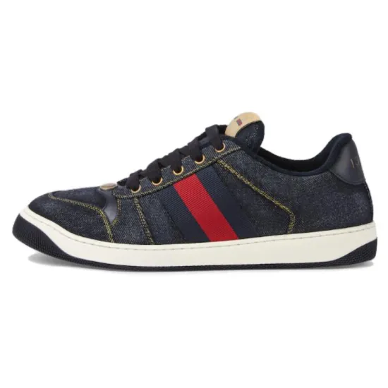 GUCCI Screener Denim Lace-up Sneakers