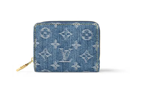 LOUIS VUITTON Denim Wallet Women's Blue