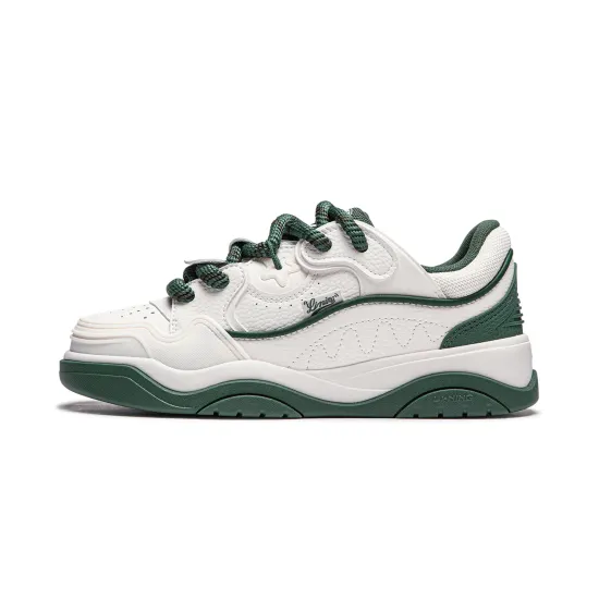 LINING Skateboard Shoes Men Low-Top Mist White/Manor Green