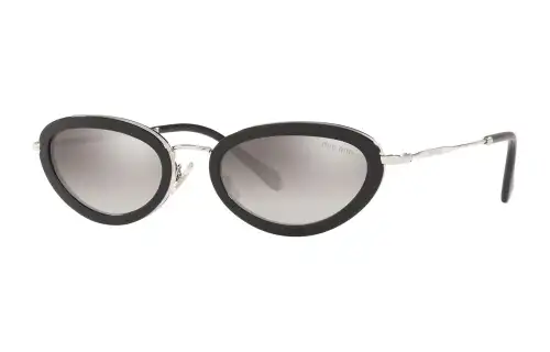 MIU MIU Acetate Oval Sunglasses Women's Black
