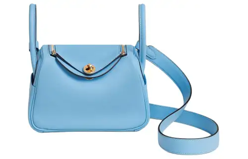 HERMES Lindy Swift Calfskin Handbags 19 Women's 7N Celeste Sky Blue
