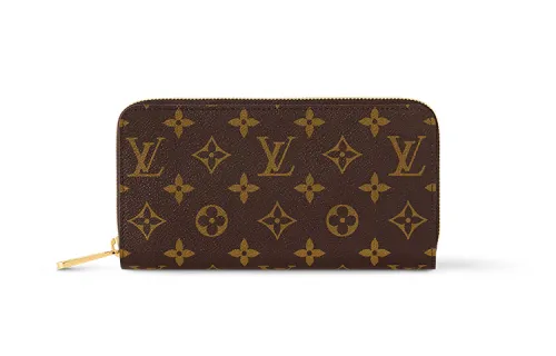LOUIS VUITTON Zippy Monogram Canvas Wallet Women's Brown & Green