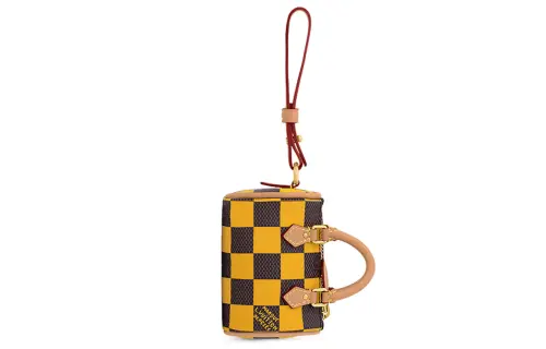 LOUIS VUITTON Speedy Cow Leather Pillow Bag Accessory Pendant Mini Men's Yellow