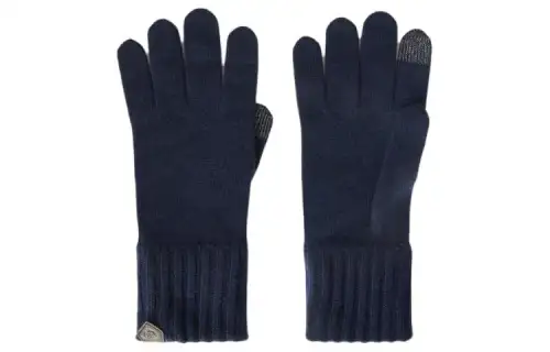 Loro Piana Wool/Cashmere Deerskin Knit Gloves Men's Blue