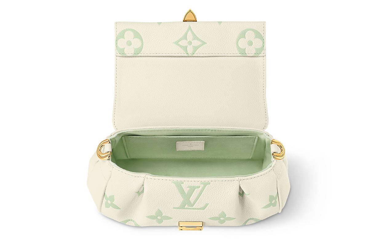 Женская сумка Louis Vuitton Favorite (кремово-белая с зеленым) — фото 4