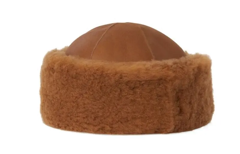Loro Piana Long Haired Sheepskin Leather Hats & Caps Women's Brown