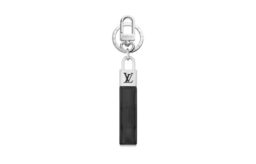 LOUIS VUITTON Crocodile Leather Keychain Bag Accessory Men's Black